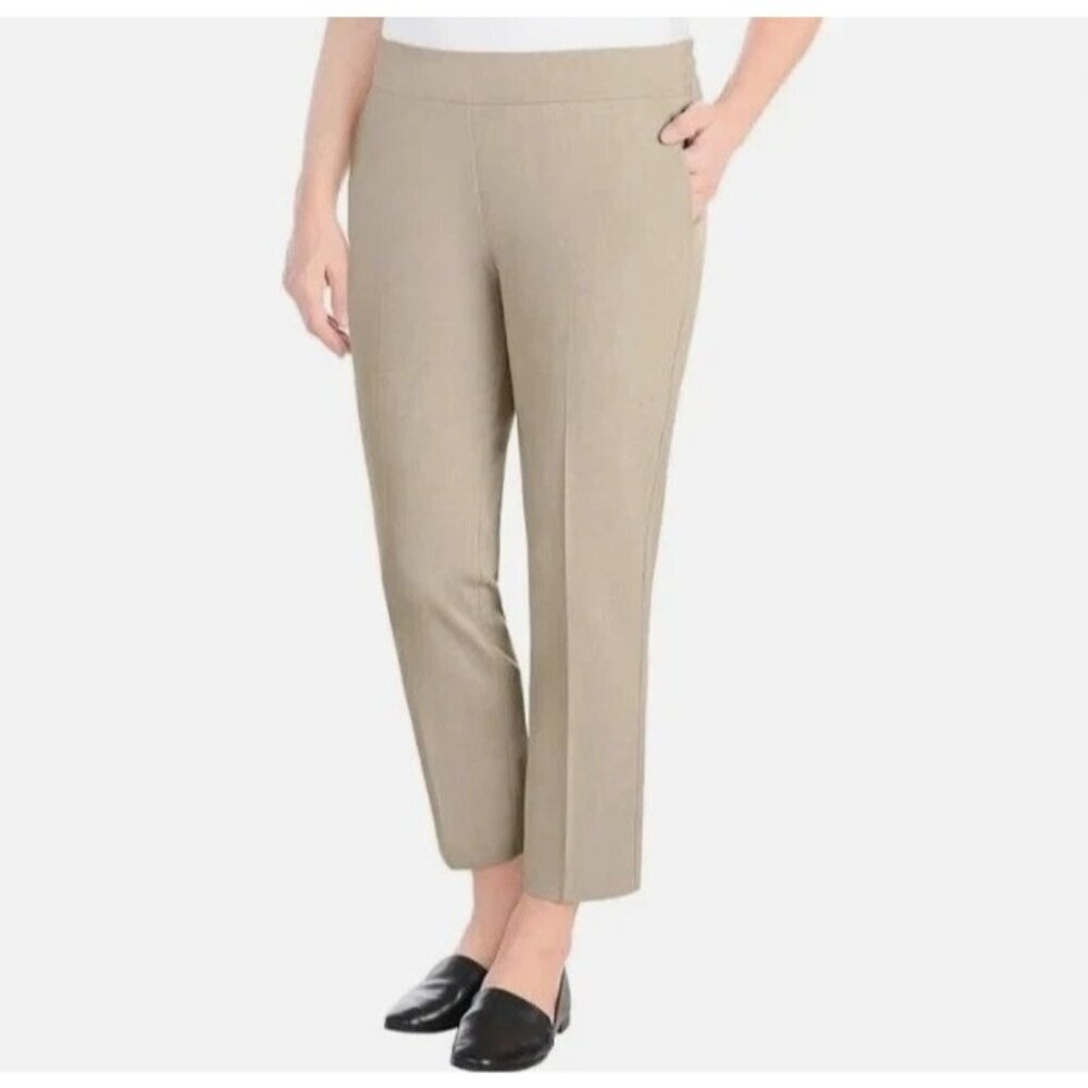 NEW Hilary Radley Women's S Heather Light Sand Pull-On Ankle Pants G1629
